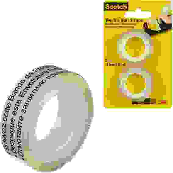 Клейкая лента канцелярская Scotch двухсторонняя прозрачная 12 мм x 6.3 м (2 штуки в упаковке)