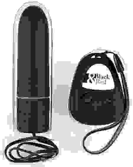 Чёрный вибратор на радиоуправлении - 11 см