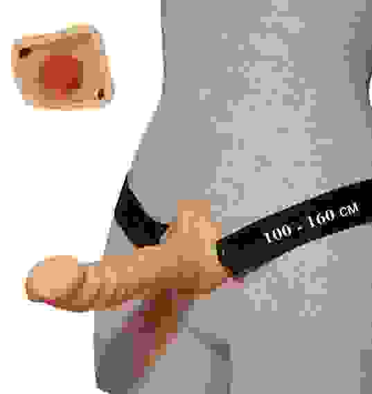 Фаллопротез №17 на резинке размера Xxl - 19 см