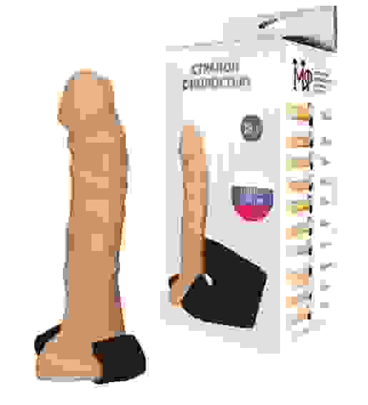 Фаллопротез №17 на резинке размера Xxl - 19 см