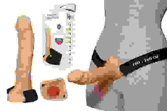 Фаллопротез №17 на резинке размера Xxl - 19 см