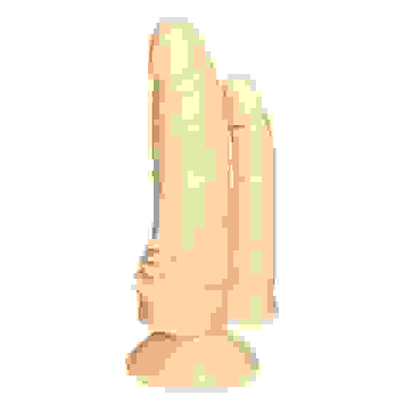 Двойной фаллоимитатор-реалистик №11 с присоской - 15,5 см.