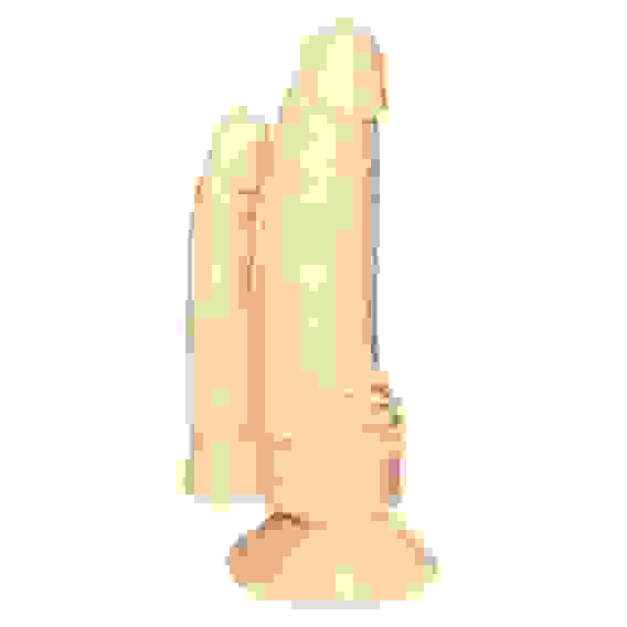 Двойной фаллоимитатор-реалистик №11 с присоской - 15,5 см.