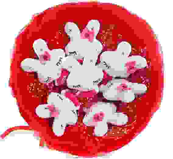 Букет из игрушек Toy Bouquet &quot;Зайчата&quot;, цвет: красный, 7 игрушек