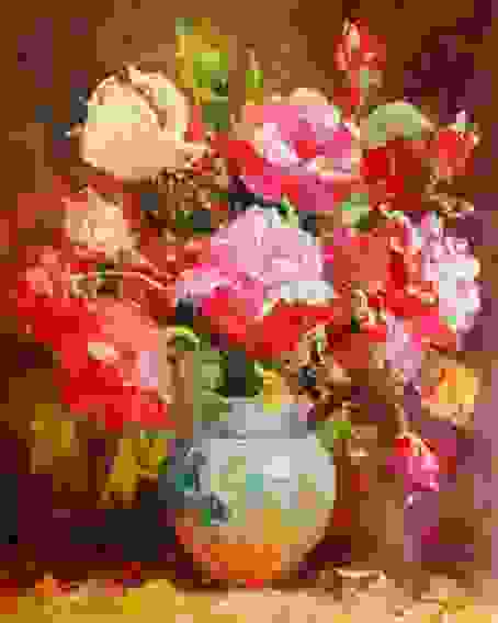 Картина маслом &quot;Ваза и пионы&quot;