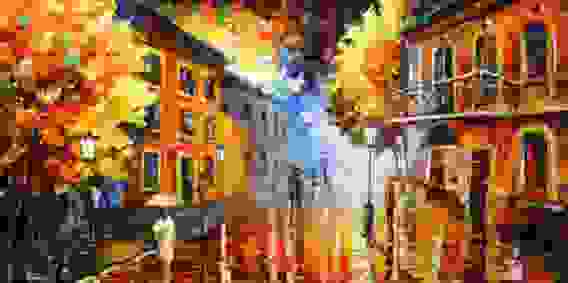 Картина маслом &quot;Ночной город&quot;