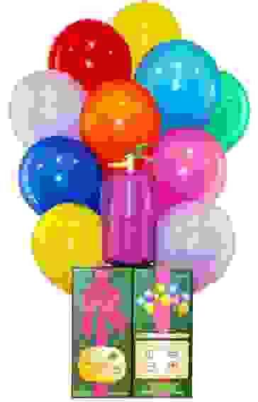 Баллон с гелием + 10 шариков и 10 лент