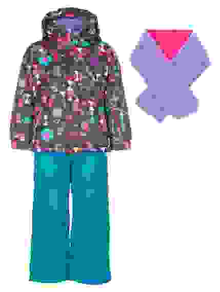 Комплект (куртка, брюки и шарф) DEUX PAR DEUX, мультицвет