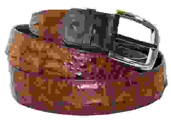 Коричневый ремень из кожи крокодила (спина)