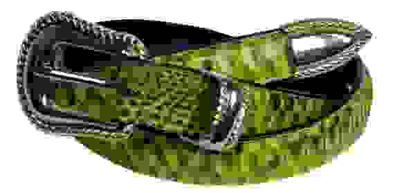 Ремень из кожи питона с оригинальной пряжкой